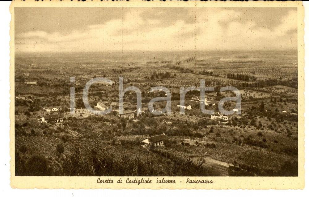 Cartolina originale da collezione 1930 ca COSTIGLIOLE SALUZZO (CN) Panorama frazione CERETTO *Cartolina FP NV 1