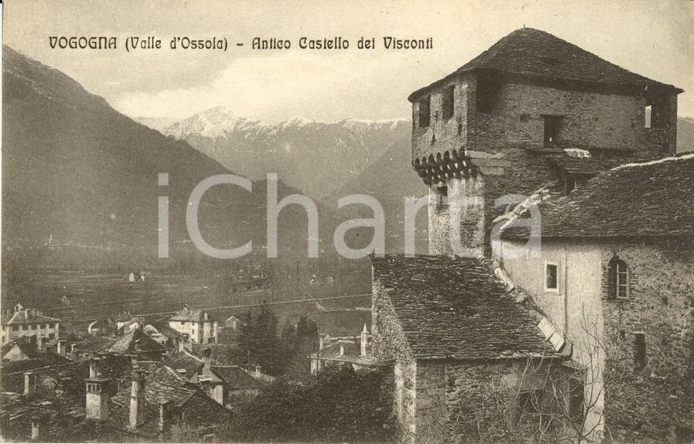 Cartolina originale da collezione 1920 ca VOGOGNA (VB) Antico castello dei VISCONTI *Cartolina FP NV 1