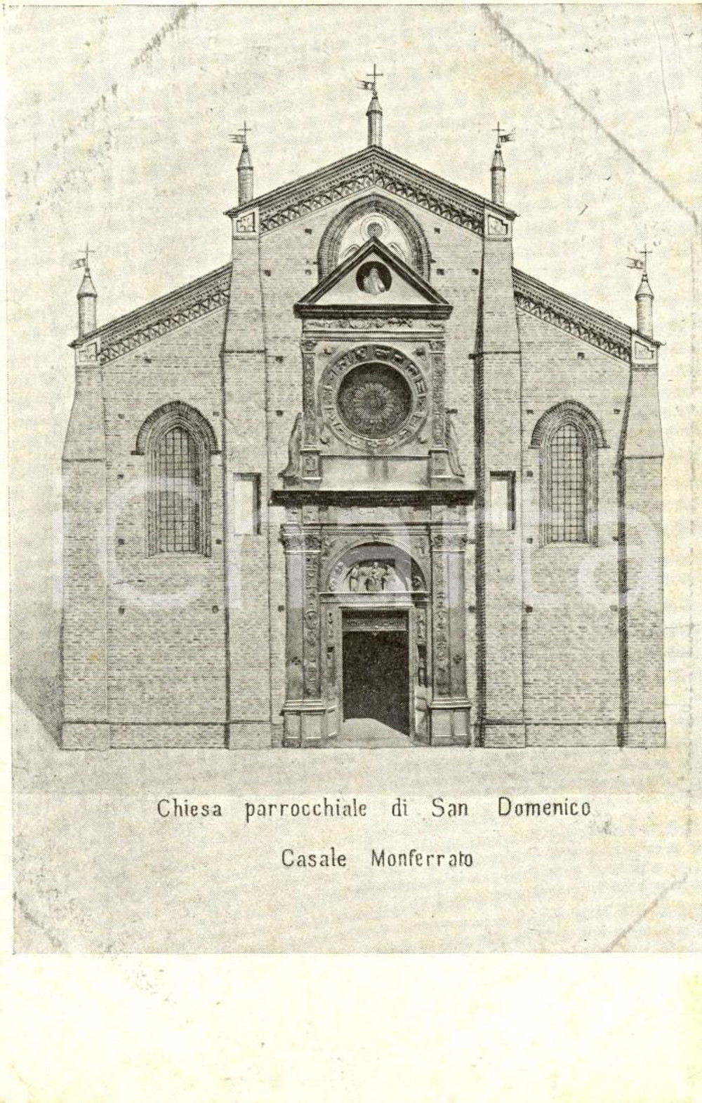 Cartolina originale da collezione 1900 ca CASALE MONFERRATO (AL) Chiesa parrocchiale SAN DOMENICO *Cartolina FP NV 1