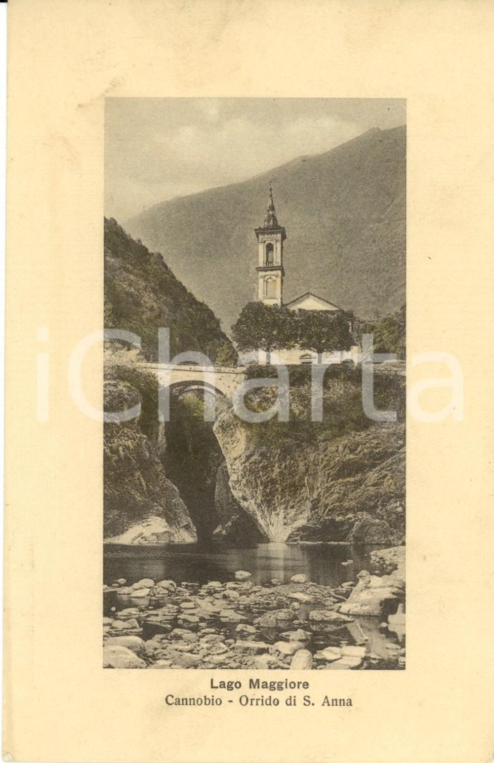 Cartolina originale da collezione 1917 CANNOBIO (VB) Lago MAGGIORE Orrido di SANT'ANNA *Cartolina FP VG 1