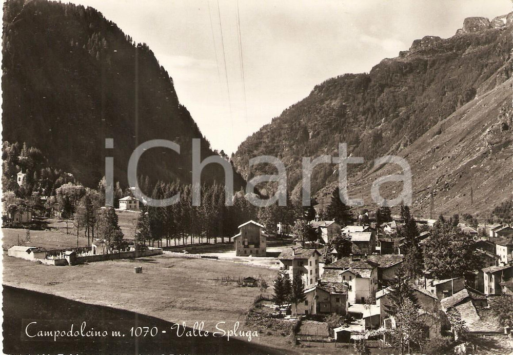 Cartolina originale da collezione 1965 CAMPODOLCINO SO Panorama VALLE SPLUGA Cartolina FG VG 1