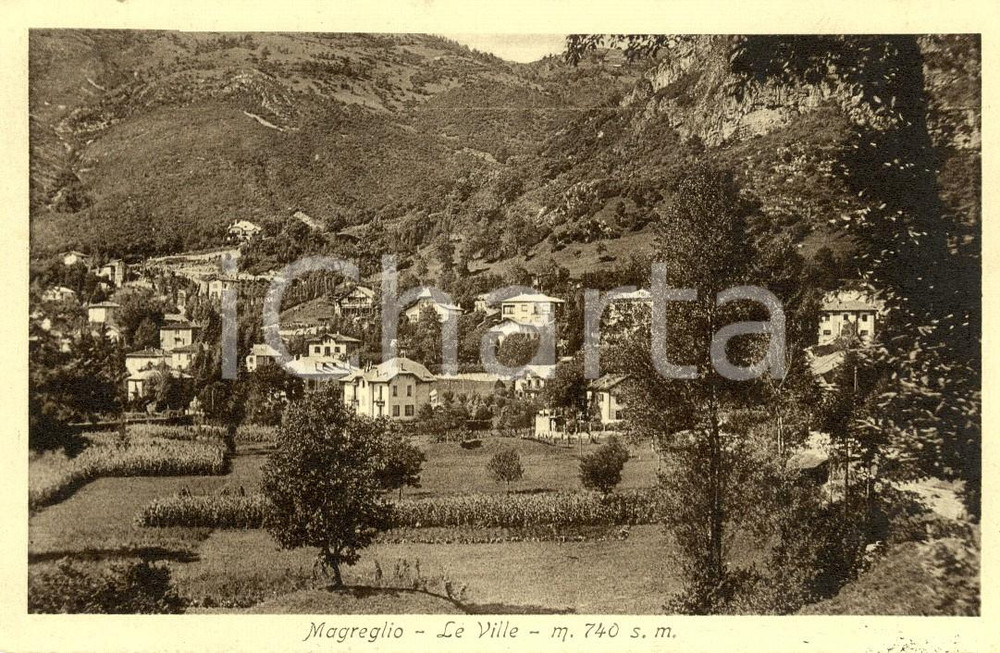Cartolina originale da collezione 1946 MAGREGLIO (CO) Veduta delle cille e dintorni *Cartolina FP VG 1