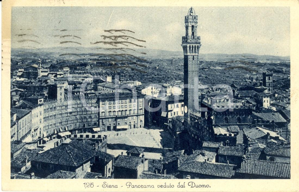 Cartolina originale da collezione 1940 ca SIENA Panorama della cittÃ  visto dal DUOMO Cartolina FP VG 1