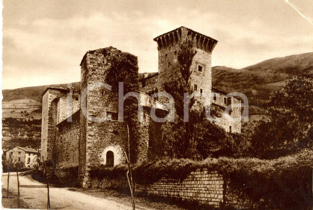 Cartolina originale da collezione 1950 ca GUALDO TADINO (PG) Veduta della Rocca FLEA *Cartolina FG NV 1