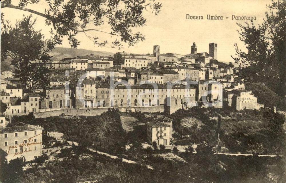 Cartolina originale da collezione 1938 NOCERA UMBRA (PG) Veduta panoramica del paese *Cartolina FP VG 1