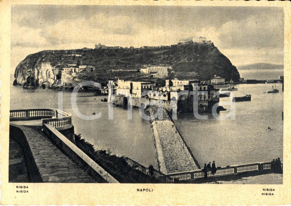 Cartolina originale da collezione 1941 NAPOLI Veduta dell Isola di NISIDA con ponte Cartolina FG VG 1