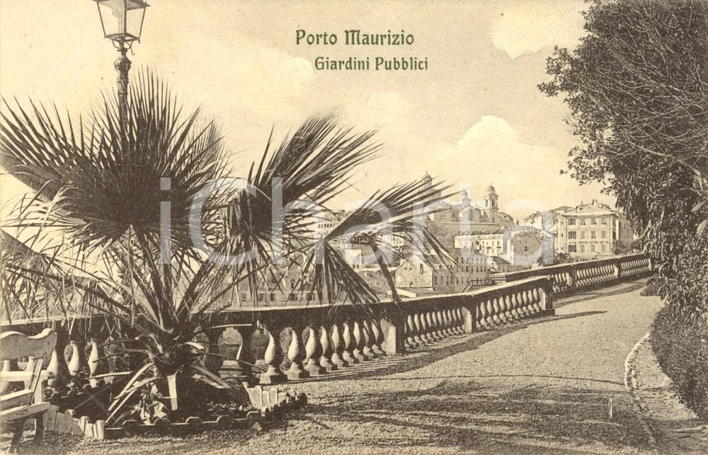 Cartolina originale da collezione 1920 ca IMPERIA PORTO MAURIZIO Balconata dei Giardini Pubblici *Cartolina FP NV 1