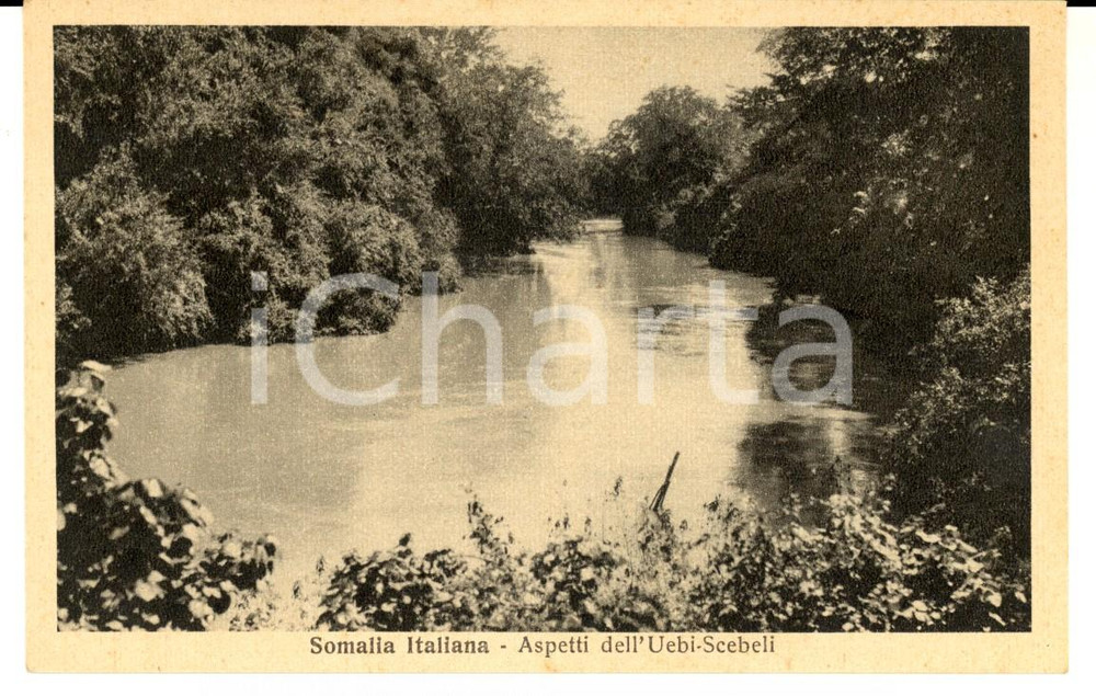 Cartolina originale da collezione 1940 ca AOI SOMALIA ITALIANA Aspetti dell'UEBI SCEBELI *Cartolina FP NV 1