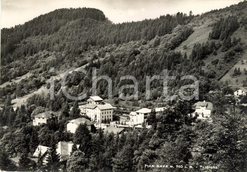 Cartolina originale da collezione 1953 BEE VB Panorama della frazione PIAN NAVA e dintorni Cartolina FG VG 1
