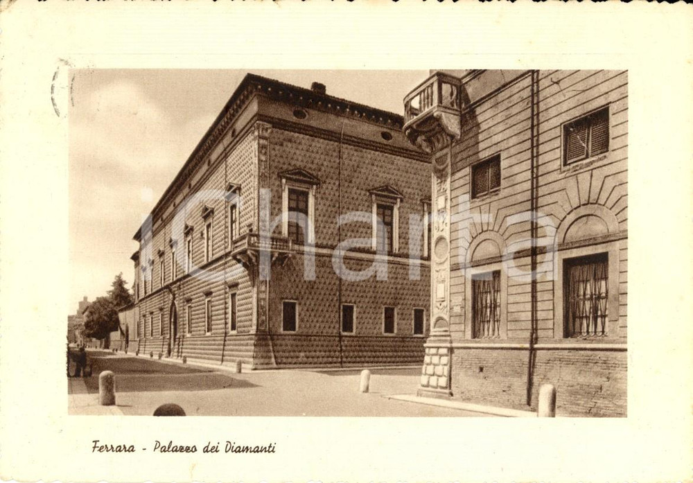 Cartolina originale da collezione 1953 FERRARA Veduta del Palazzo dei DIAMANTI Cartolina postale FG VG 1