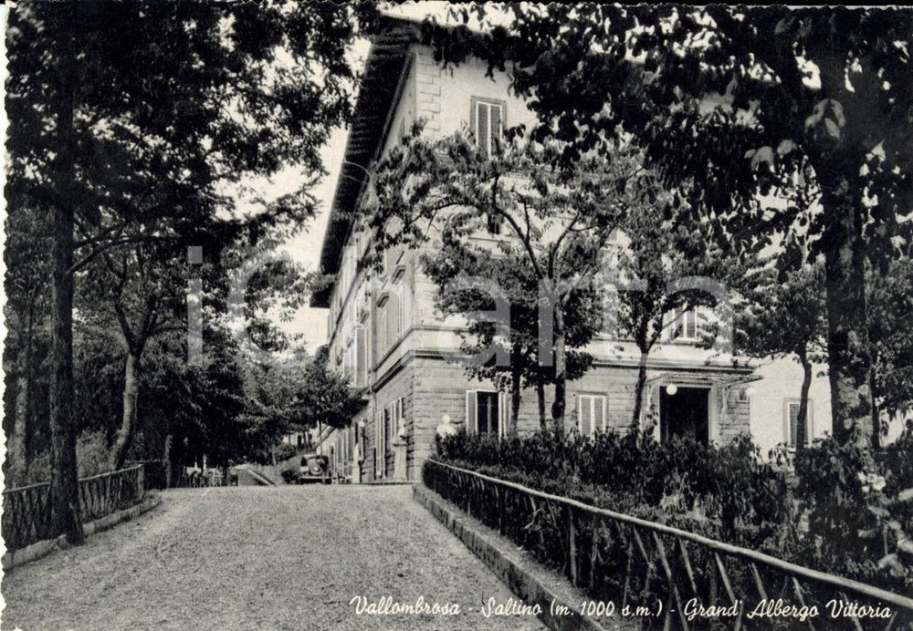 Cartolina originale da collezione 1953 REGGELLO (FI) Albergo VITTORIA a VALLOMBROSA-SALTINO *Cartolina FG VG 1