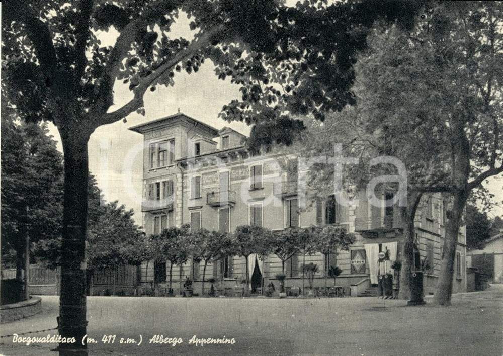 Cartolina originale da collezione 1950 ca BORGO VAL DI TARO (PR) Albergo APPENNINO con giardino *Cartolina FG NV 1