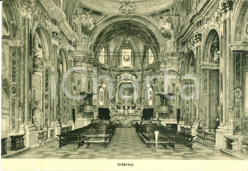 Cartolina originale da collezione 1942 VERBANIA INTRA Interno Collegiata di SAN VITTORE Cartolina postale FG VG 1