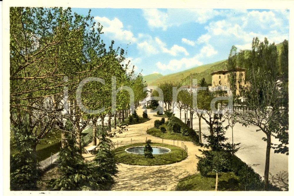 Cartolina originale da collezione 1963 CLUSONE BG Val SERIANA Veduta Giardino pubblico Cartolina FG VG 1
