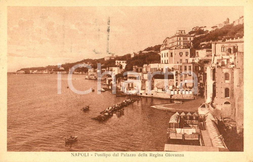 Cartolina originale da collezione 1925 NAPOLI Veduta POSILLIPO dal Palazzo della REGINA GIOVANNA *Cartolina FP VG 1