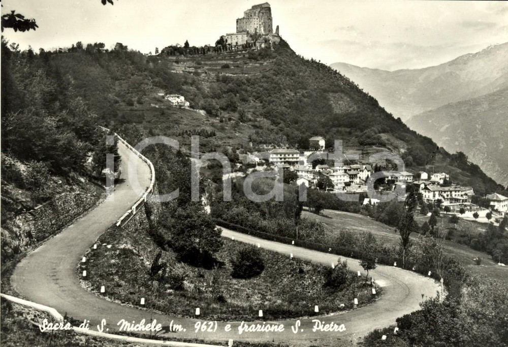 Cartolina originale da collezione 1960 ca SANT AMBROGIO DI TORINO Sacra di SAN MICHELE a SAN PIETRO Cartolina NV 1