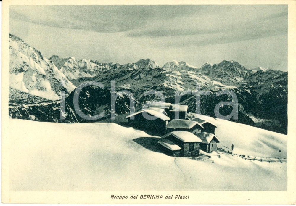 Cartolina originale da collezione 1949 TORRE DI SANTA MARIA (SO) Gruppo BERNINA visto da Alpe PIASCI *Cartolina VG 1