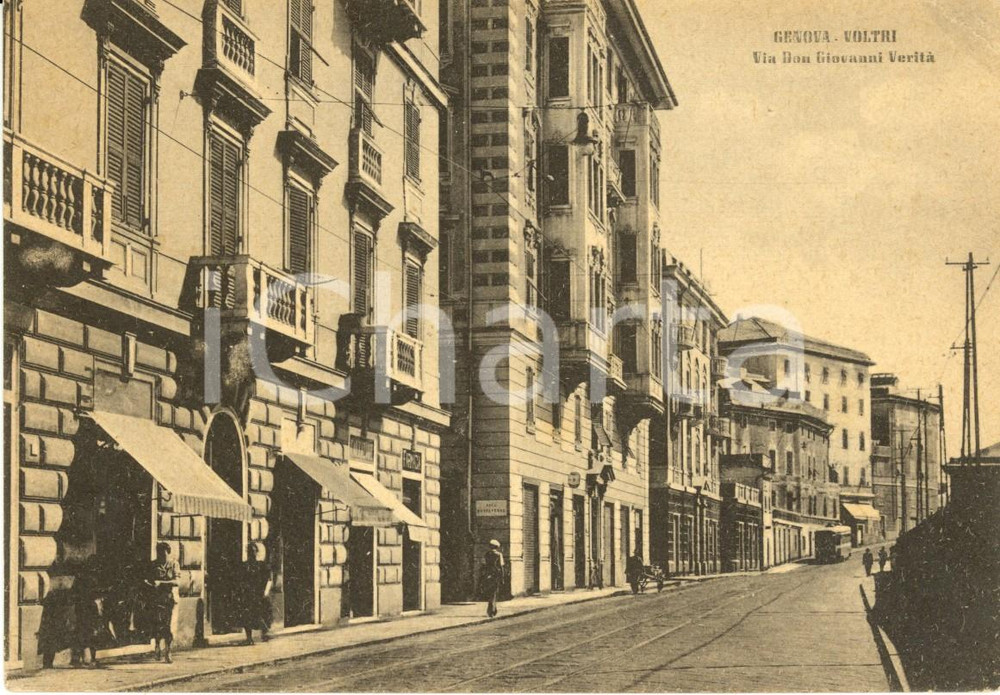 Cartolina originale da collezione 1940 ca GENOVA VOLTRI Via Don Giovanni VERITA  Cartolina ANIMATA FG NV 1