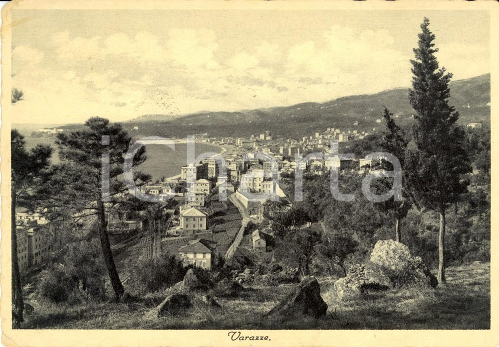 Cartolina originale da collezione 1939 VARAZZE SV Veduta panoramica della cittÃ  Cartolina FG VG 1