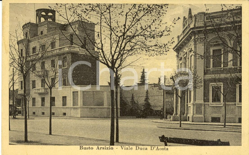 Cartolina originale da collezione 1945 BUSTO ARSIZIO (VA) Veduta Viale DUCA D'AOSTA *Cartolina postale FP VG 1
