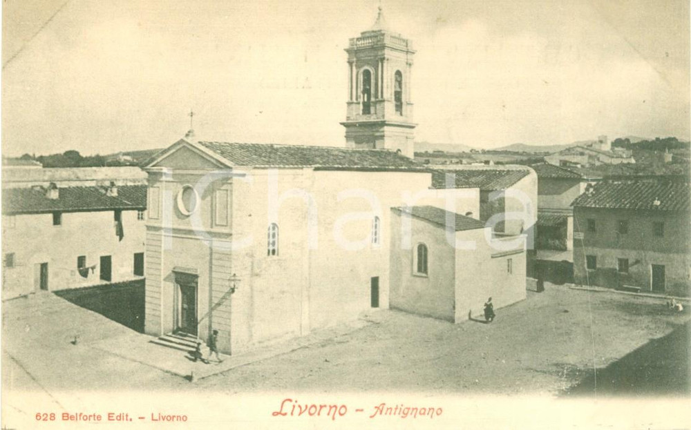Cartolina originale da collezione 1900 ca LIVORNO Chiesa di Santa Lucia ad ANTIGNANO Cartolina postale FP NV 1