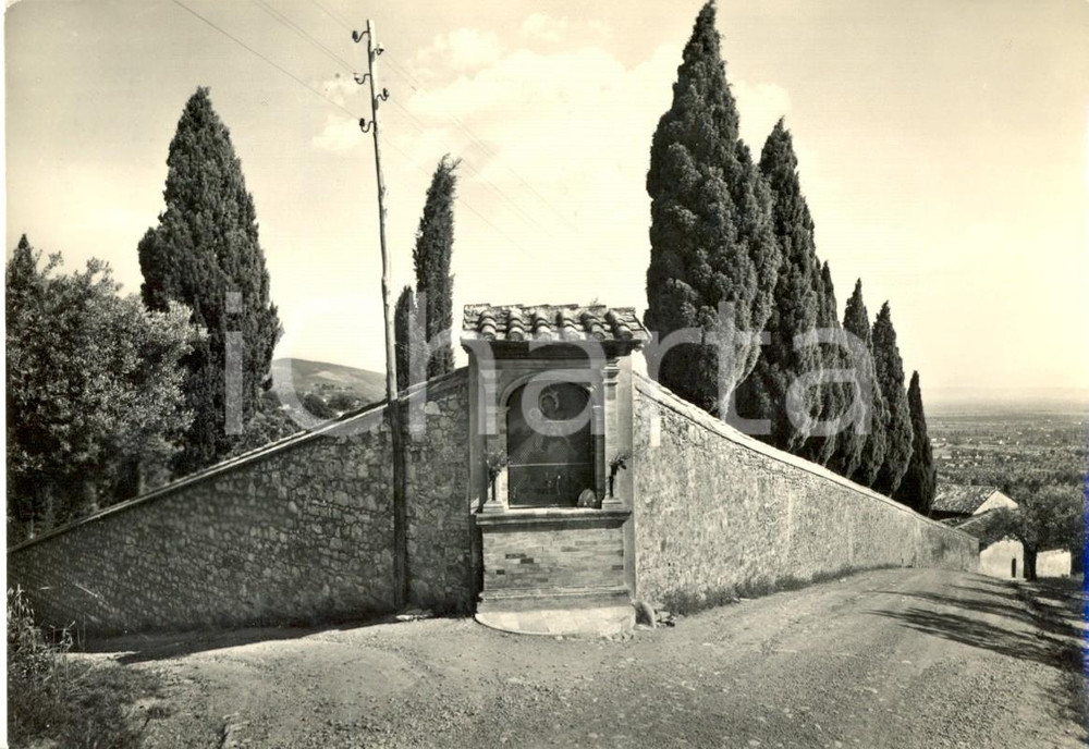 Cartolina originale da collezione 1960 ROMA Bivio con cappelletta sulle colline *Cartolina postale FG VG 1