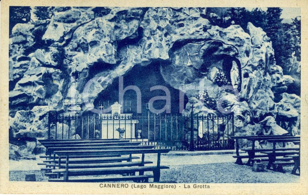Cartolina originale da collezione 1941 CANNERO RIVIERA (VB) Lago MAGGIORE La Grotta con altare *Cartolina FP VG 1