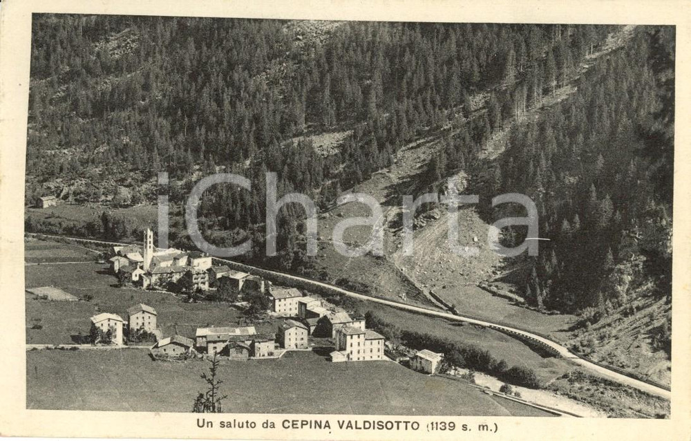 Cartolina originale da collezione 1930 ca VALDISOTTO (SO) Veduta della frazione CEPINA *Cartolina FP NV 1