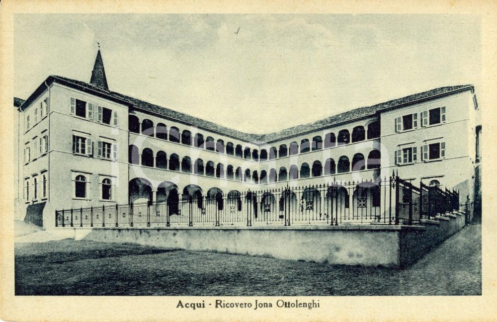 Cartolina originale da collezione 1930 ca ACQUI TERME (AL) Veduta del Ricovero JONA OTTOLENGHI *Cartolina FP NV 1