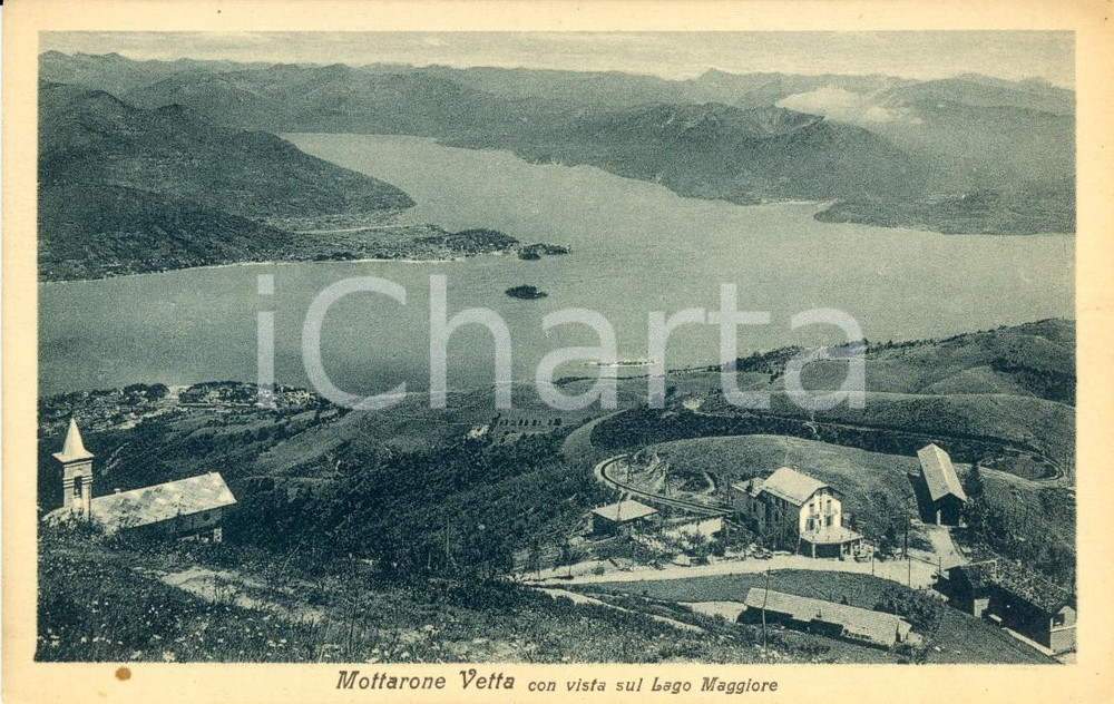 Cartolina originale da collezione 1940 ca MOTTARONE (VB) Veduta del Lago MAGGIORE dalla vetta *Cartolina FP NV 1