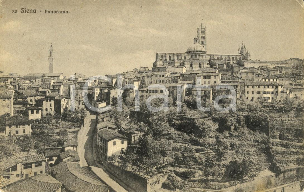 Cartolina originale da collezione 1912 SIENA Panorama della cittÃ  con cupola del DUOMO *Cartolina FP VG 1