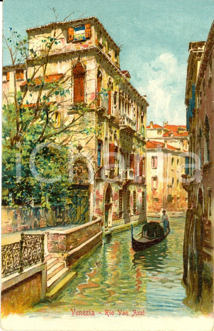 Cartolina originale da collezione 1900 ca VENEZIA Gondola sul Rio VAN AXEL *Cartolina FP NV 1