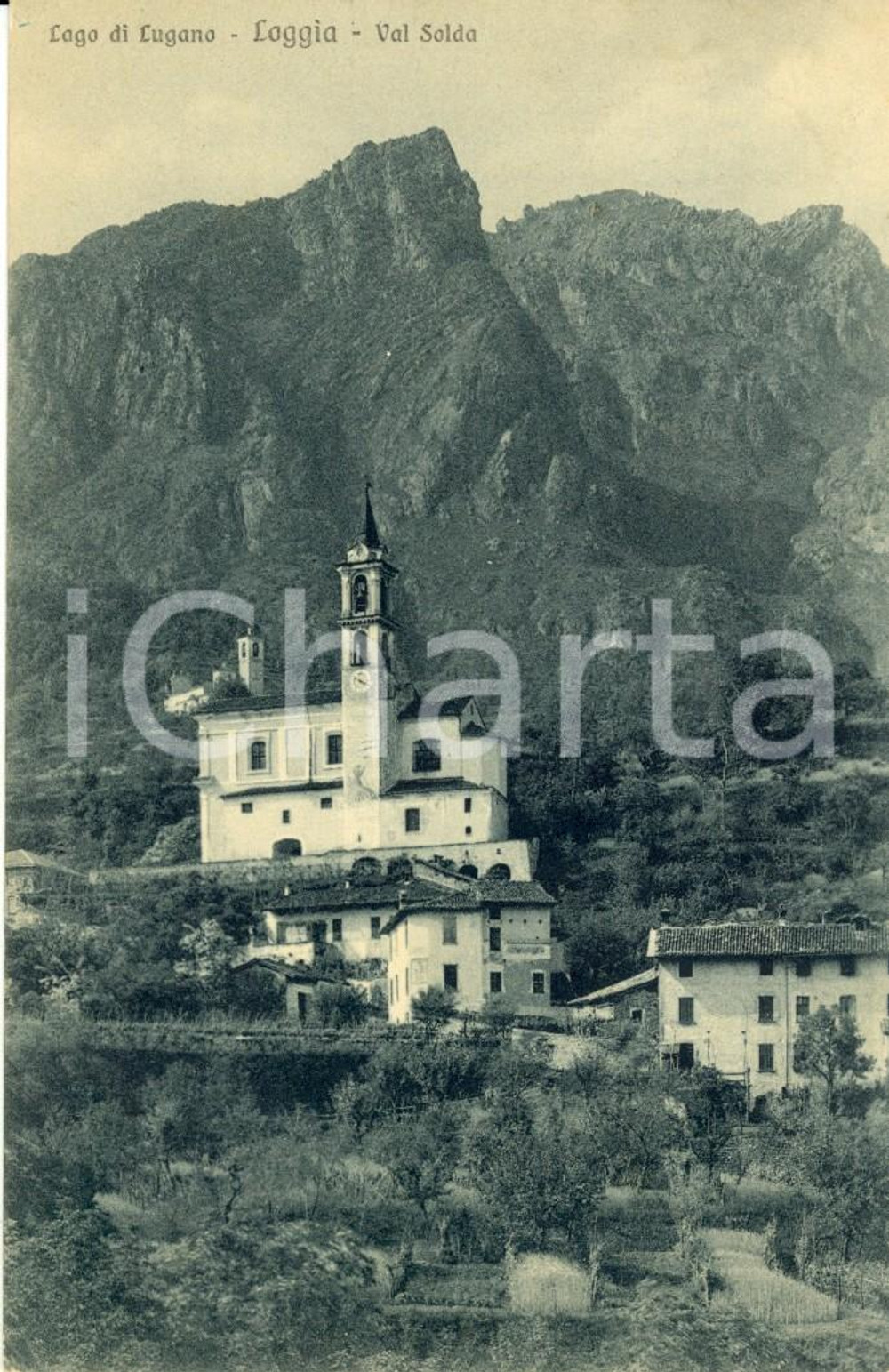 Cartolina originale da collezione 1933 VALSOLDA (CO) Veduta frazione LOGGIO sul lago di LUGANO *Cartolina FP VG 1