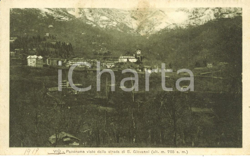 Cartolina originale da collezione 1919 VIU  TO Panorama visto dalla strada di SAN GIOVANNI Cartolina FP NV 1