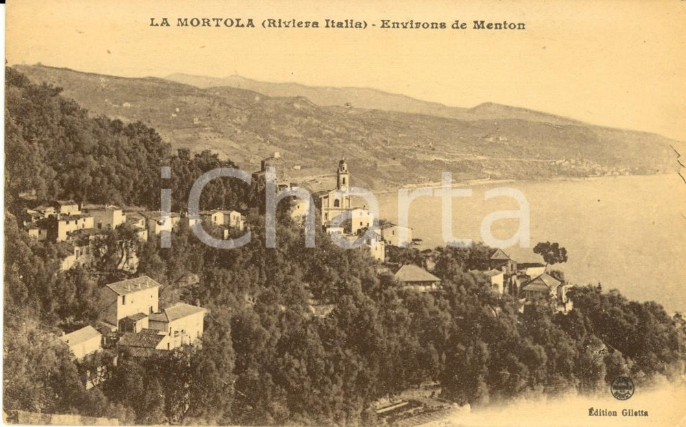 Cartolina originale da collezione 1915 ca VENTIMIGLIA MORTOLA IM Dintorni di MENTONE Cartolina FP NV 1