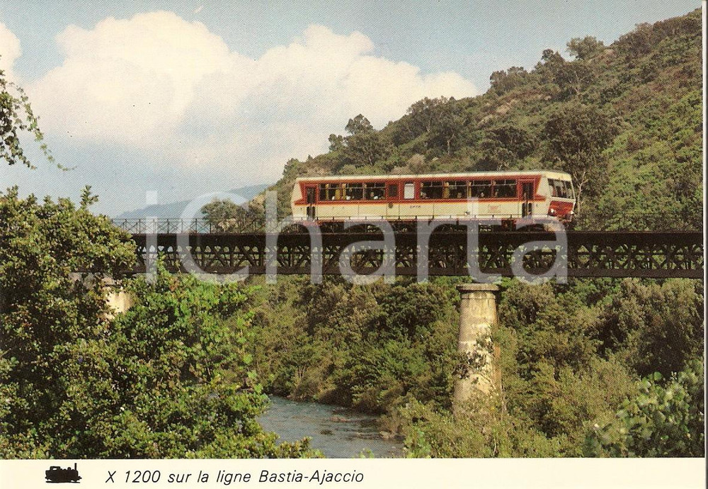Cartolina originale da collezione 1977 VOLPAJOLA CORSICA Autorail X 1200 alla Stazione di BARCHETTA Cartolina 1