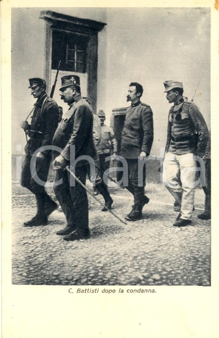 Cartolina originale da collezione 1930 ca CESARE BATTISTI dopo la condanna a morte Cartolina FP NV 1