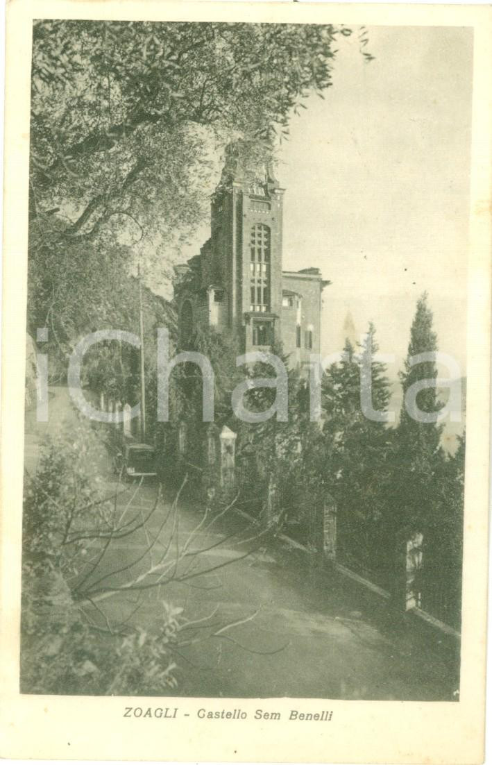 Cartolina originale da collezione 1937 ZOAGLI (GE) Castello di Sem BENELLI *Cartolina FP VG 1