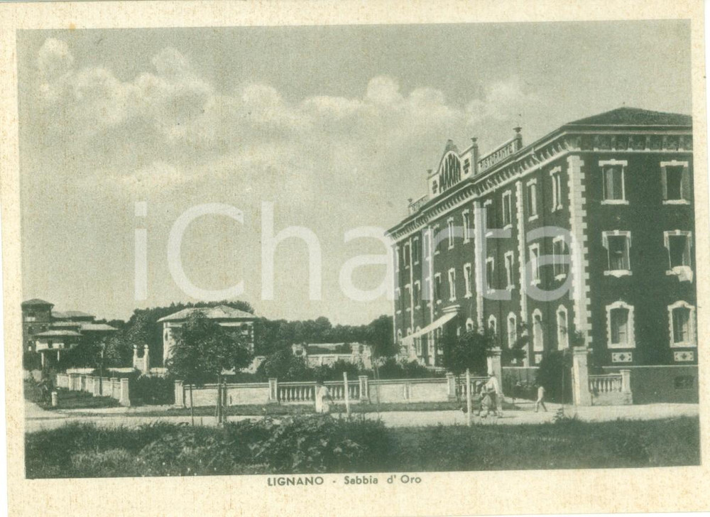 Cartolina originale da collezione 1945 ca LIGNANO SABBIADORO UD Pensione Ristorante MARIN Cartolina FG NV 1
