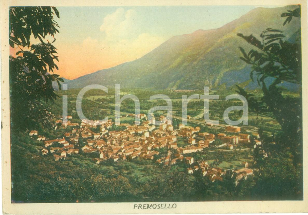 Cartolina originale da collezione 1946 PREMOSELLO - CHIOVENDA (VB) Panorama del paese *Cartolina FG VG 1