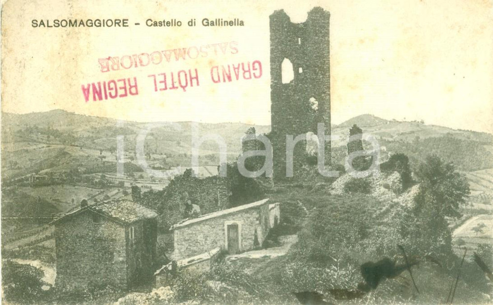 Cartolina originale da collezione 1918 SALSOMAGGIORE TERME (PR) Castello di GALLINELLA Hotel Regina *Cartolina FP 1