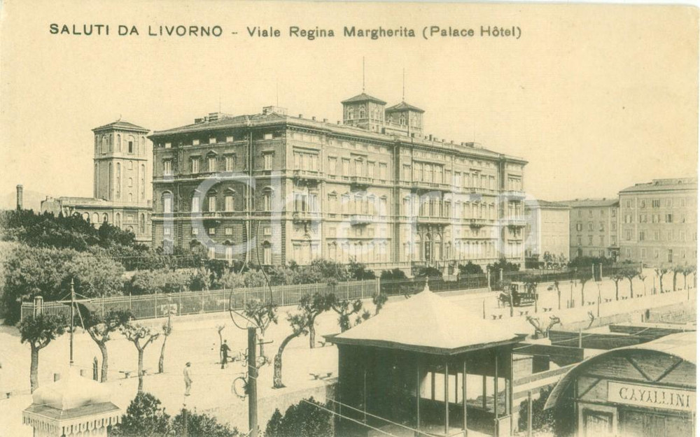 Cartolina originale da collezione 1935 ca LIVORNO Viale Regina Margherita e PALACE HOTEL *Cartolina FP NV 1