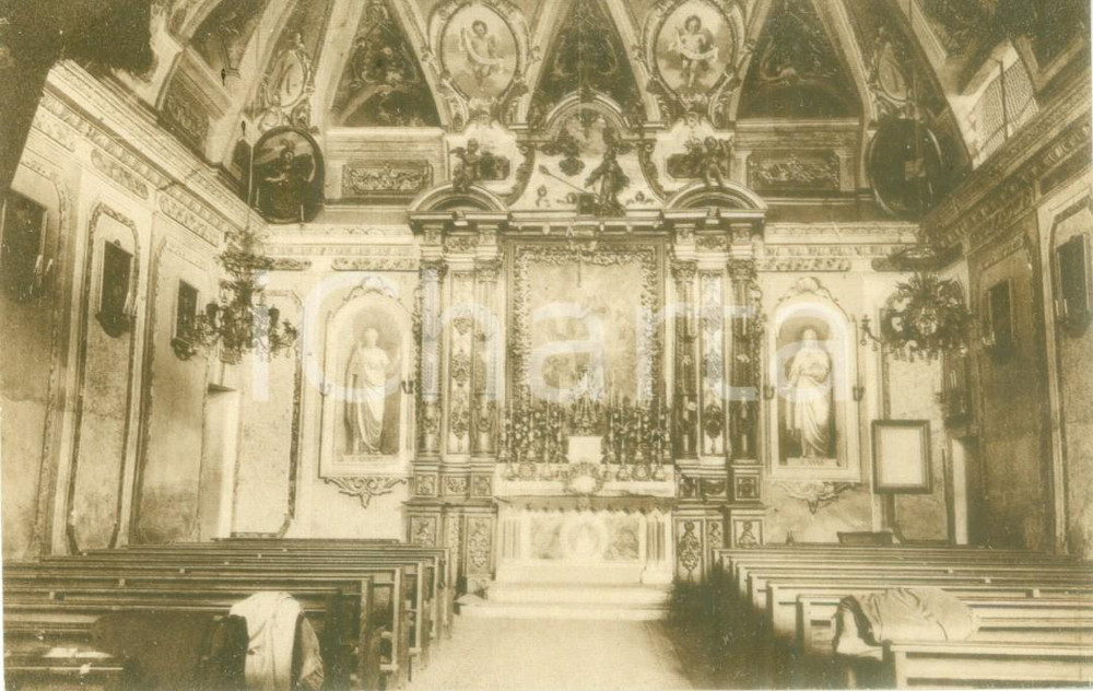 Cartolina originale da collezione 1927 VIU' (TO) Interno della Chiesa parrocchiale *Cartolina FP VG 1