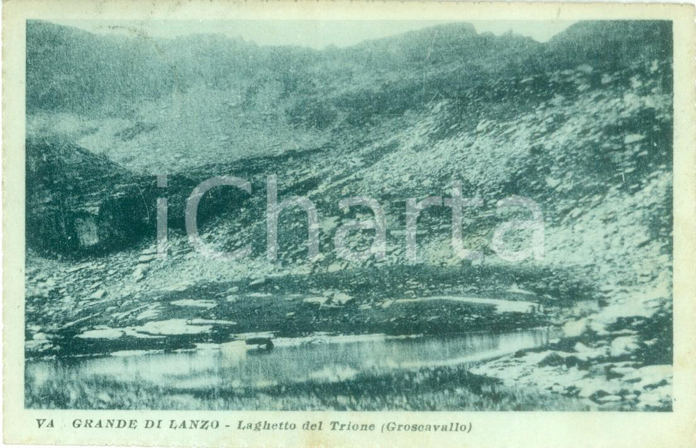 Cartolina originale da collezione 1925 GROSCAVALLO (TO) Veduta del laghetto di TRIONE *Cartolina FP VG 1