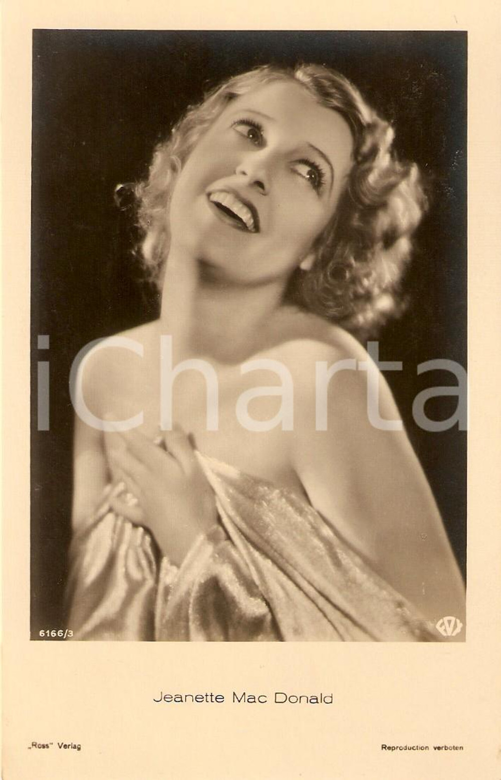 Cartolina originale da collezione 1935 ca CINEMA Ritratto dell'attrice Jeanette MacDONALD *Cartolina FP NV 1