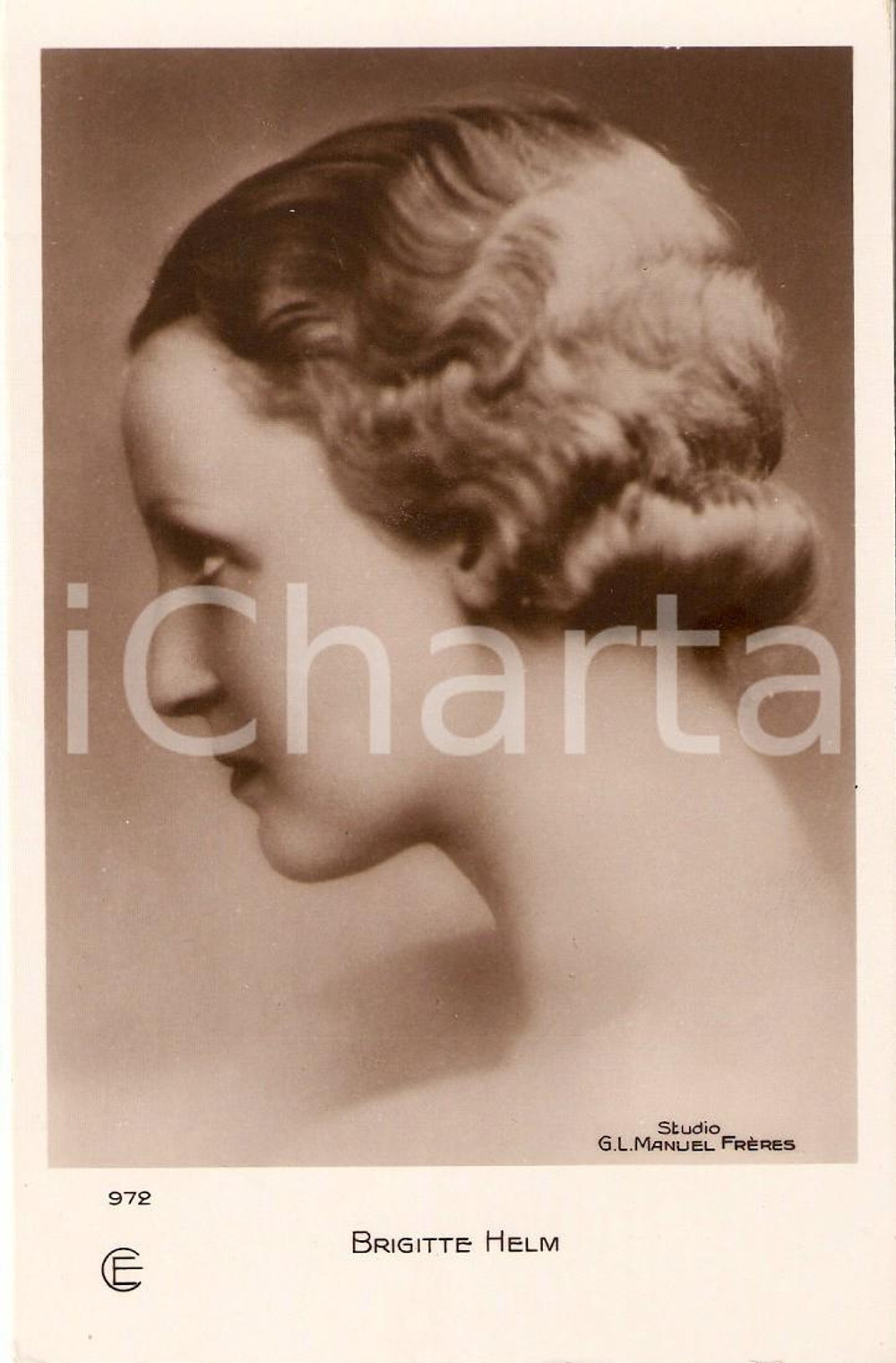 Cartolina originale da collezione 1935 ca CINEMA Profilo dell'attrice Brigitte HELM *Cartolina FP NV 1