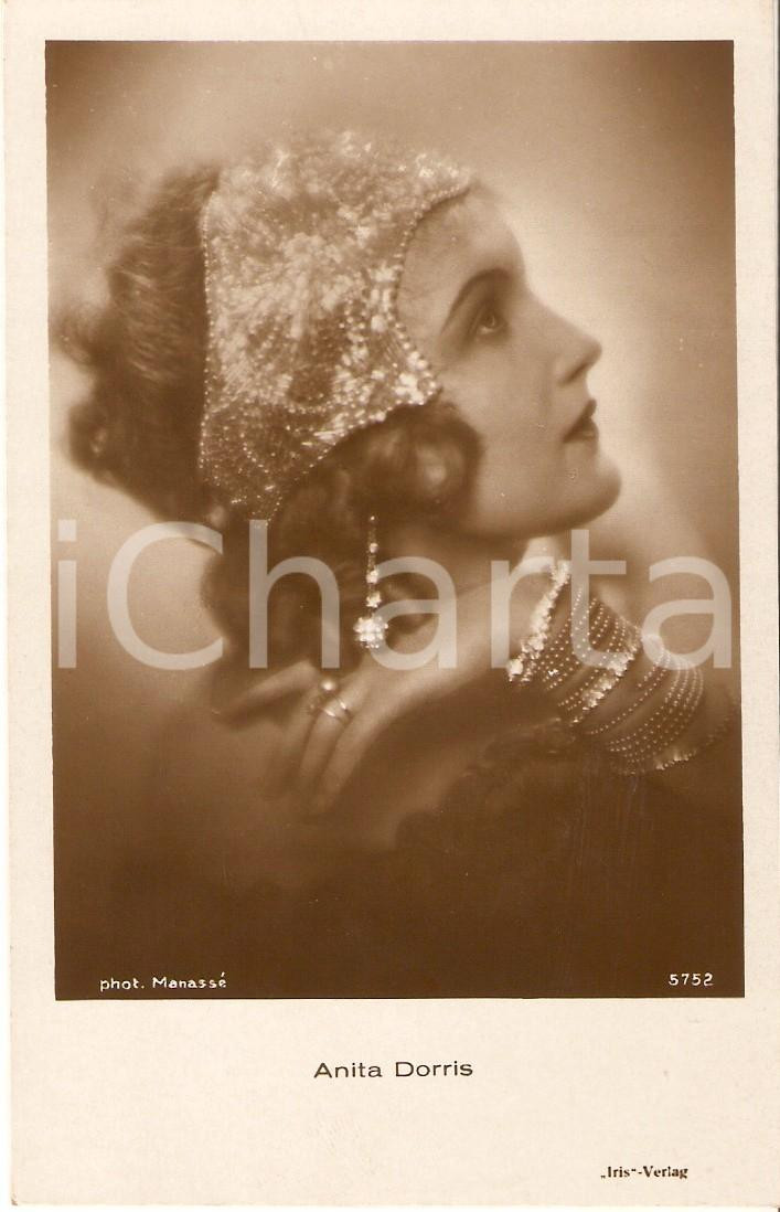 Cartolina originale da collezione 1925 ca CINEMA Actress Anita DORRIS Portrait with jewels Cartolina FP NV 1
