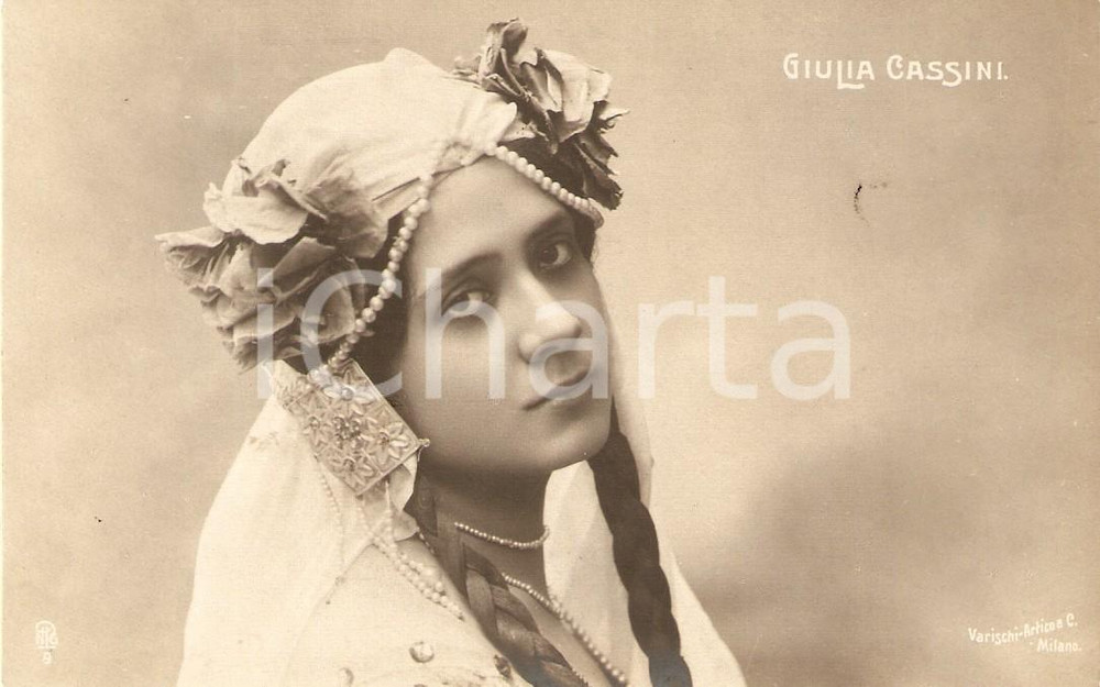 Cartolina originale da collezione 1900 ca TEATRO Ritratto Giulia CASSINI RIZZOTTO Ritratto *Cartolina FP NV 1