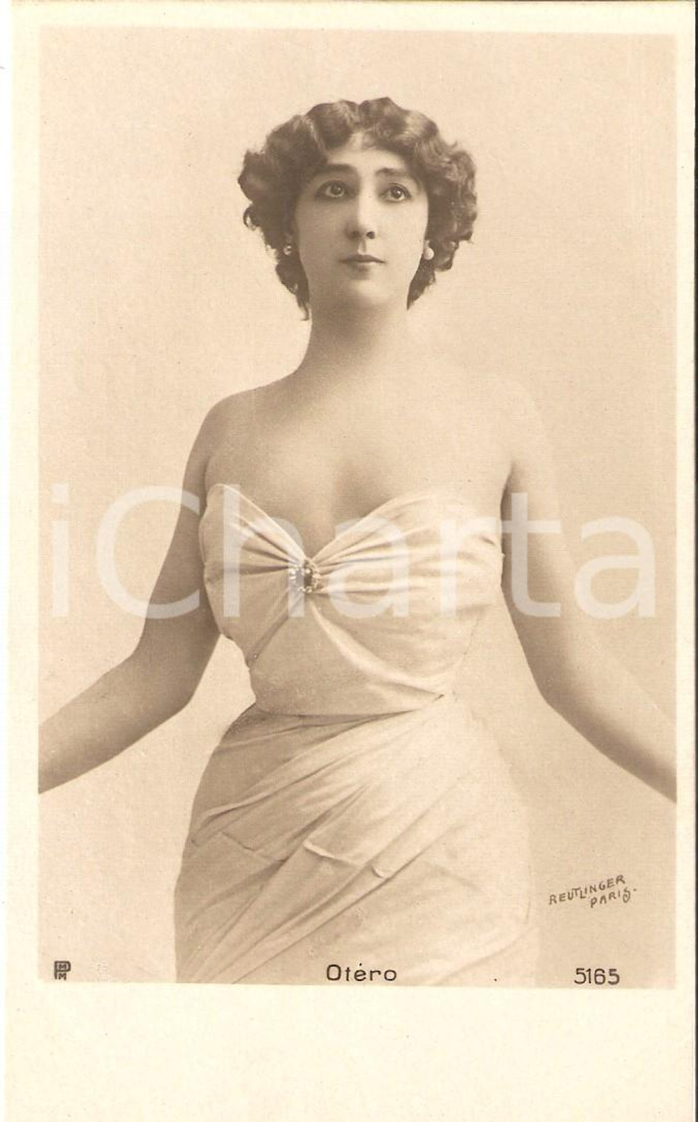 Cartolina originale da collezione 1900 ca LA BELLA OTERO Ritratto di Carolina OTERO *Cartolina FP NV 1