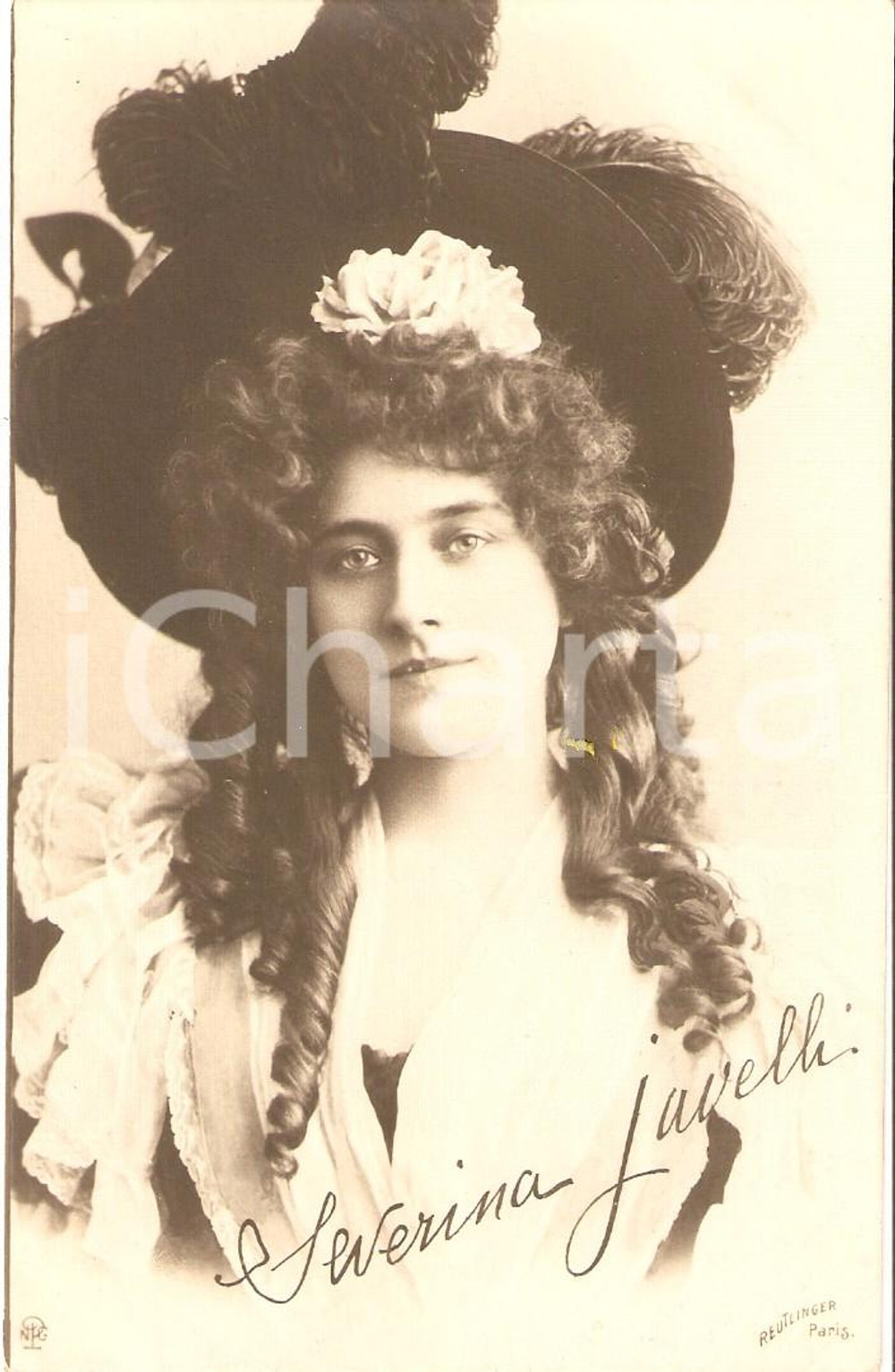 Cartolina originale da collezione 1900 ca TEATRO Ritratto dell'attrice Severina JAVELLI *Cartolina FP NV 1